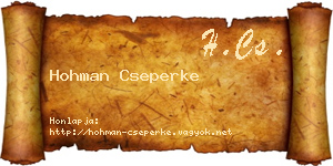 Hohman Cseperke névjegykártya